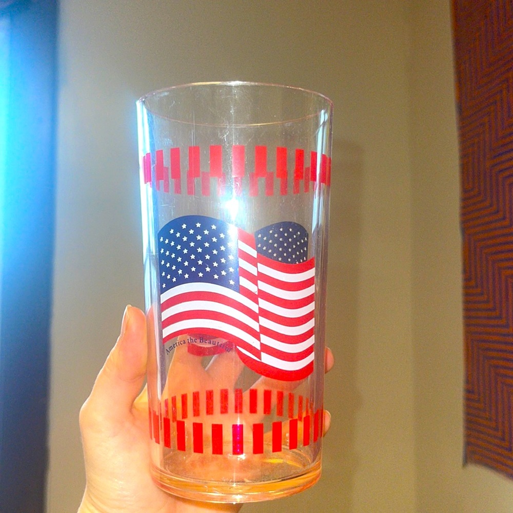 Plastic cup with American flag